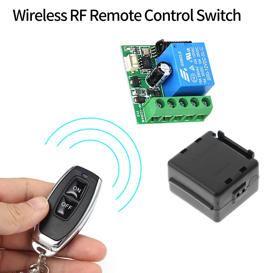 DC 12V 10A RF 433Mhz Remote Control Wireless ON OFF Switch DIY Module Relay Receiver Transmitter for Door Electromagnetic Lock
