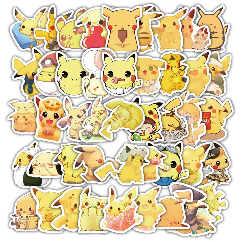 10/30/60pcs Kawaii Pikachu Anime Pokemon Stickers Cute Cartoon Kid DIY Sticker Toy Water Bottle Laptop Phone Fun Graffiti Decals