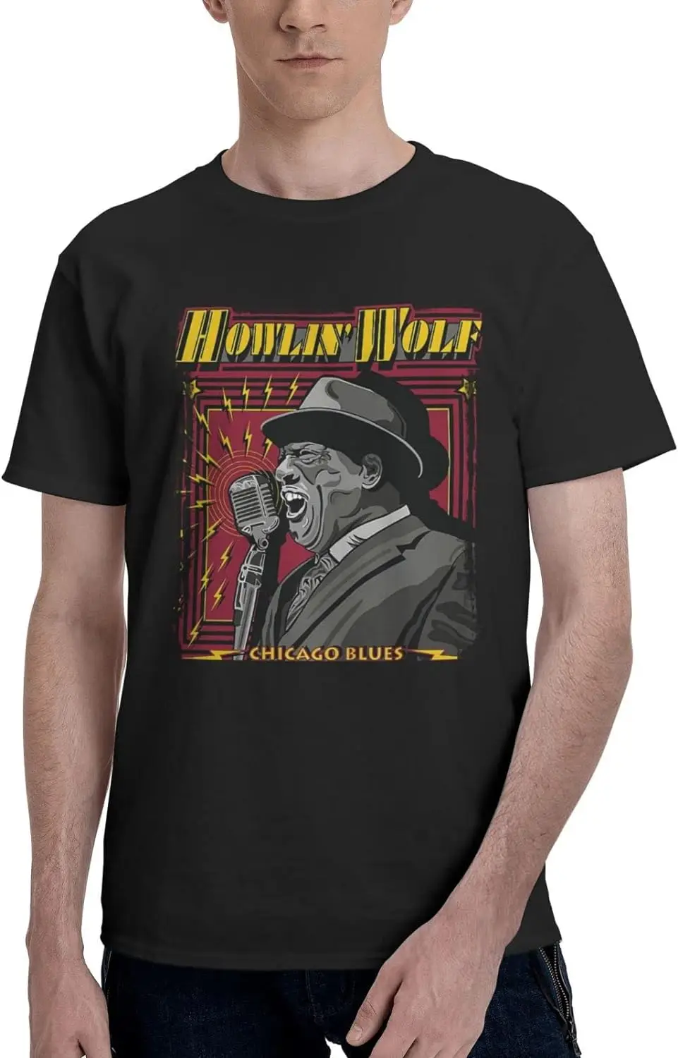 Howlin Wolf T Shirt Men's Summer Tee Casual Fashion Short Sleeve Tops