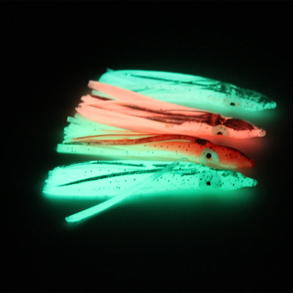 Señuelos de calamar noctiluminis de goma para pesca marina - imagen 3