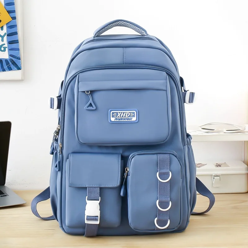 arge Capacity School Bag Padded Shoulder Strap Wear Resistant Fabric Rucksack For Primary Middle High School Boys Girls Campus