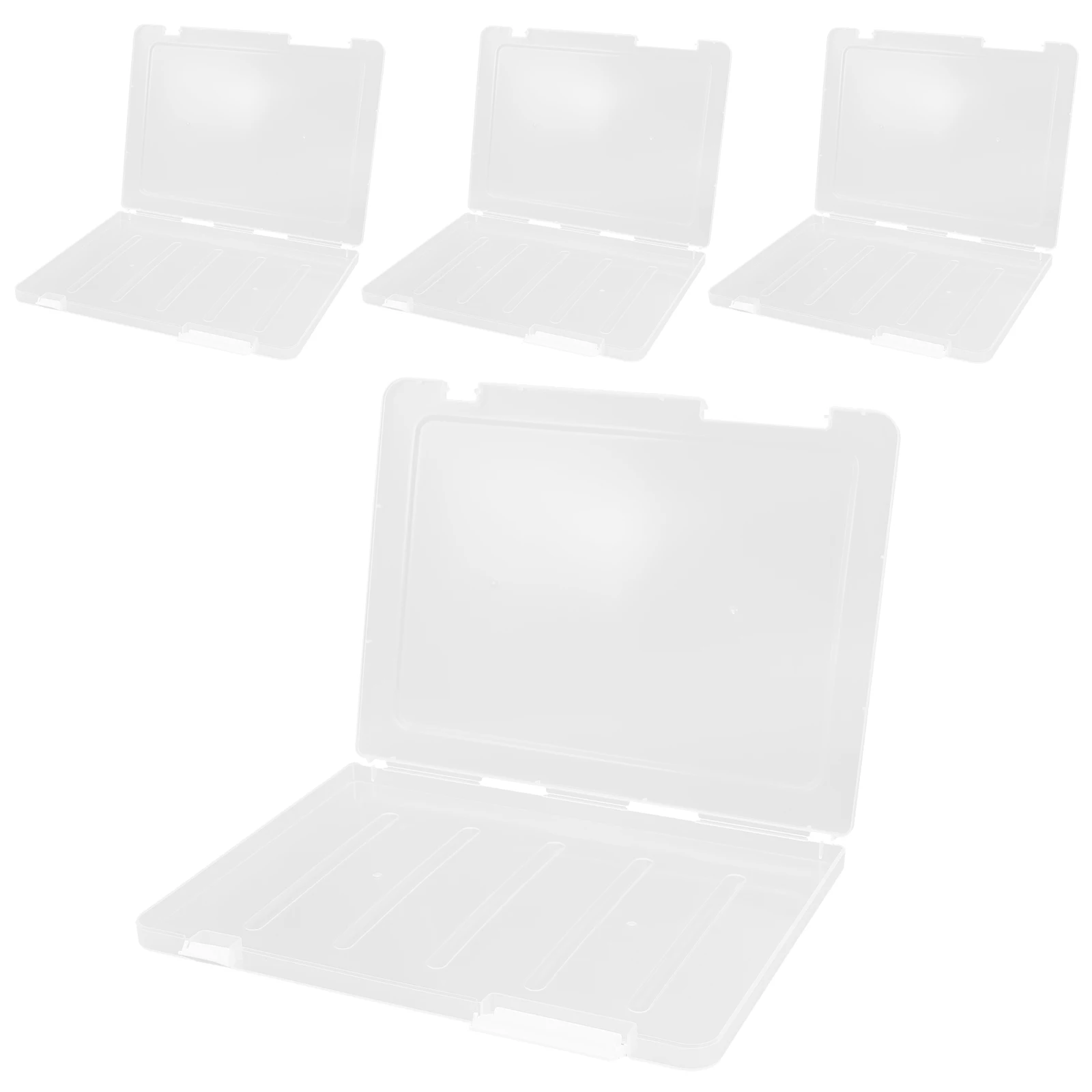 

4 Pcs Storage Container File Box Boxes Document Case Water Proof Plastic Folder Office