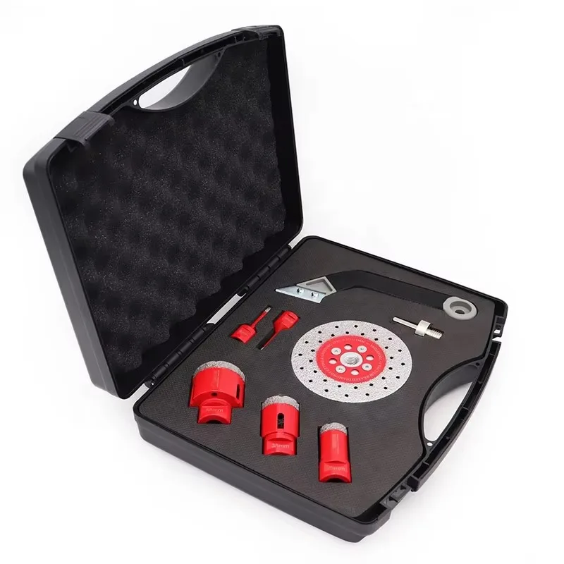 

Boxes Vacuum Brazed Diamond Core Drill Bits Cutting Grinding Disc Set Core Bit Diamond Drill Bit for Marble Stone Porcelain Tile