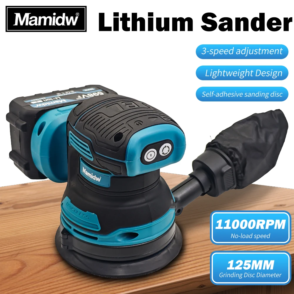 

Бесщеточный шлифовальный диск 8000 об/мин для DEWALT/Makita/Milwaukee, аккумуляторный штифт, аккумуляторный деревообрабатывающий шлифовальный шпатлевка, электроинструмент для полировки ﻿