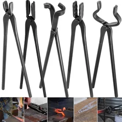 5 Pcs/Set Blacksmith Tongs Tools Set Forging Kit For Knife Making Blacksmithing Forge Tongs Kit BlackSmith Supplies for Beginner