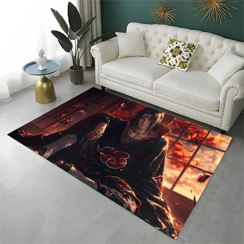 Classic Anime N-Naruto Cartoon I-Itachi Non-Slip Area Rug for Living Room Bedroom Playroom,Carpet Floor Mat Home Decor Holiday