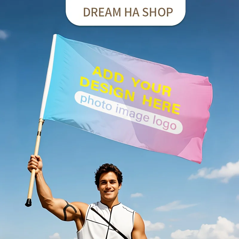 Bandera Personalizada con Texto, Foto, Publicidad, Juego, Equipo, Exterior, Cumpleaños, Boda, Fiesta, Graduación, Concierto, Ban
