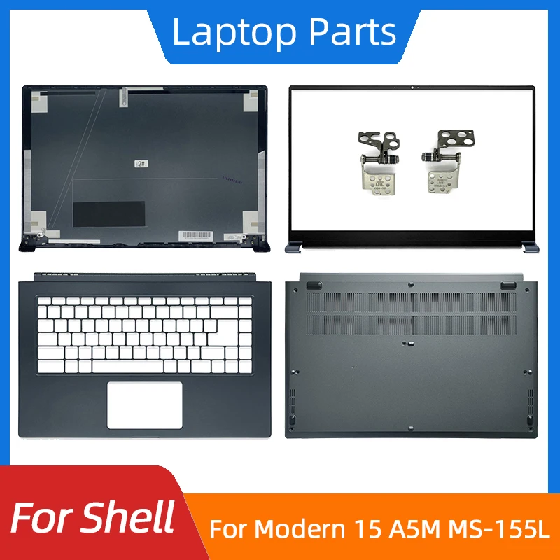 Nouveau pour moderne 15 A5M MS-155L LCD couverture arrière/lunette avant/repose-paume/Base inférieure/charnières coque pour ordinateur portable