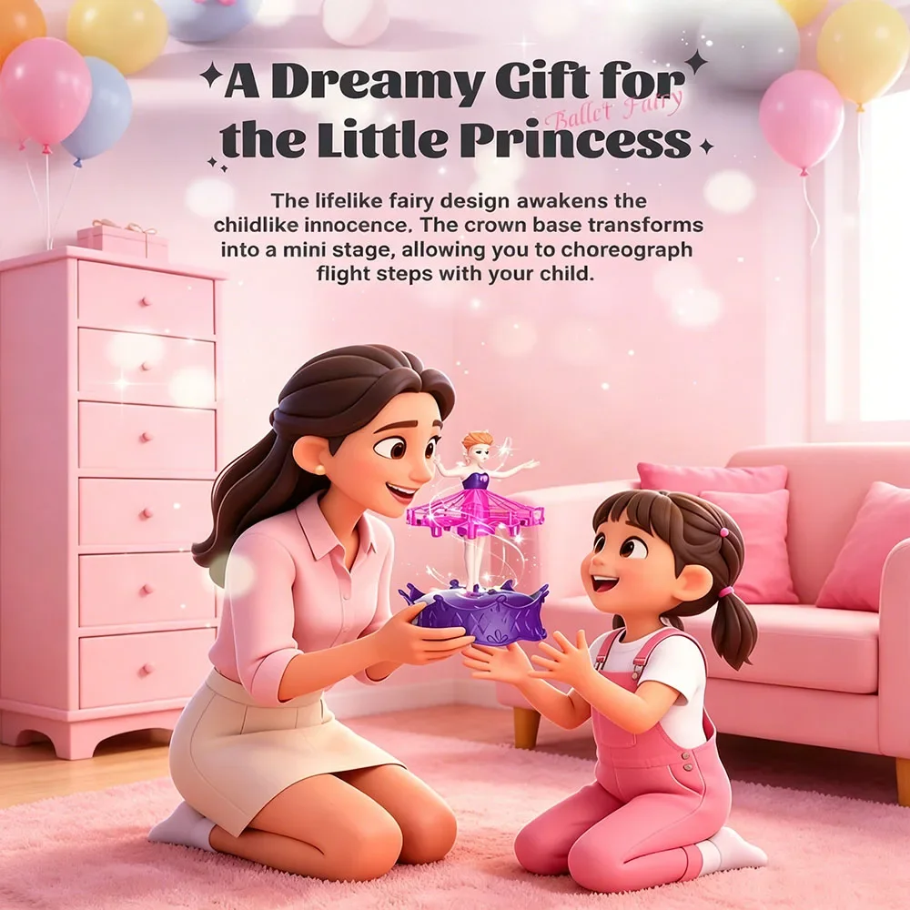New JJRC H140 Drone with Crown 2.4G Remote Control Gesture Stunt Ballet Flying Fairy Easy Flying Princess Girl's Birthday Gift