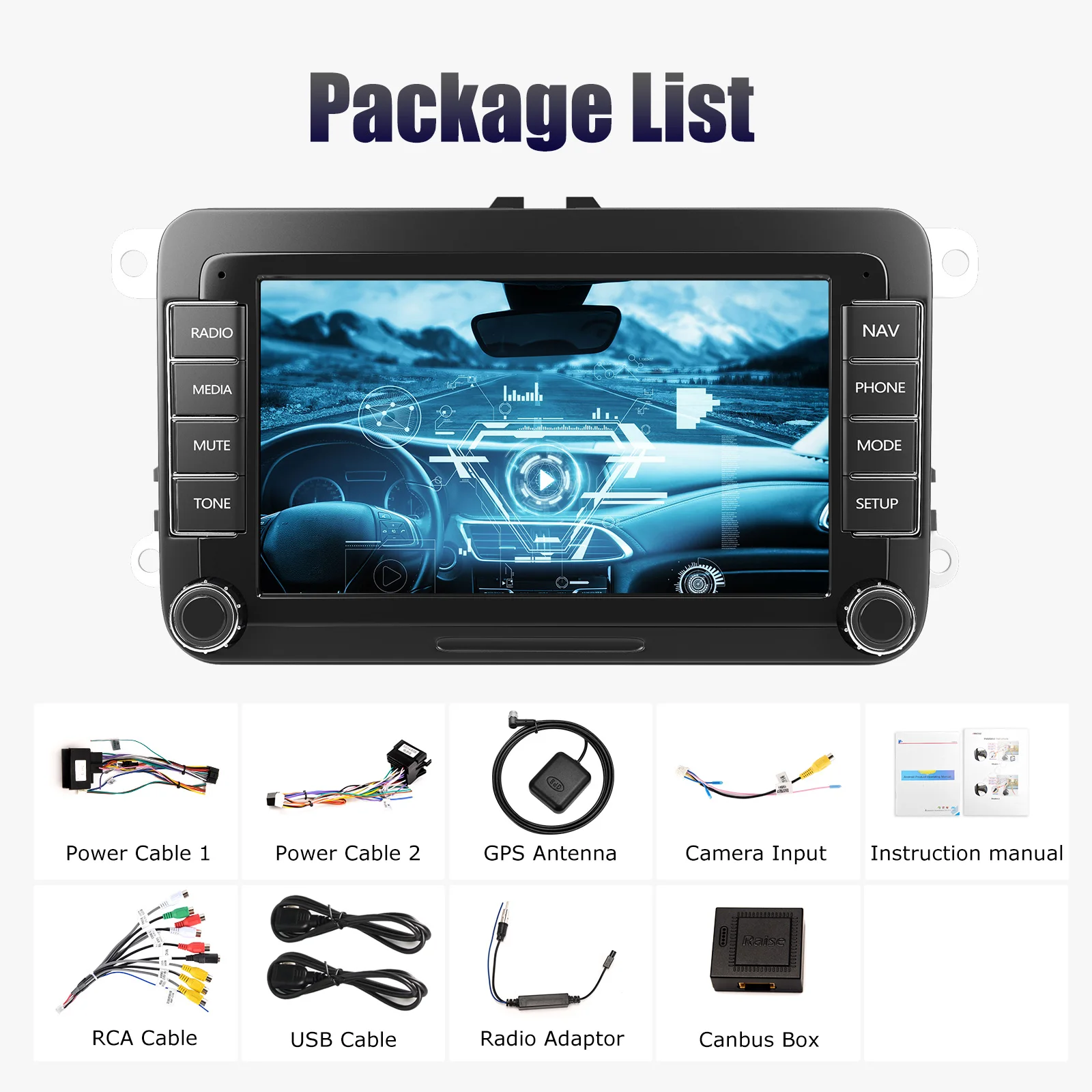 ESSGOO Android 14 Autoradio Voor Volkswagen Passat b6 b7 golf 5 6 Polo Jetta Skoda Auto Multimedia Speler GPS WiFi RDS Carplay - afbeelding 1