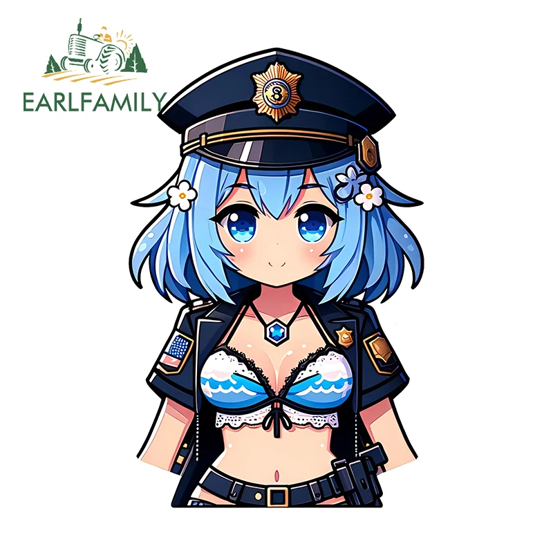 

EARLFAMILY 13cm x 8.3cm for Loli Anime NSFW Girl Peek Car Sticker Vinyl Racing Drifting Helmet Decal Amusing VAN Car Accessories