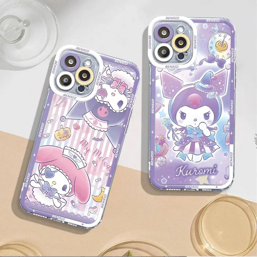 Cartoon Sanrio Hellos Kitties Phone Case for iPhone 11 15 Pro Max 7 8 Plus 11 Pro XS Max 14 13 Plus XR X 12 Mini Clear Cover