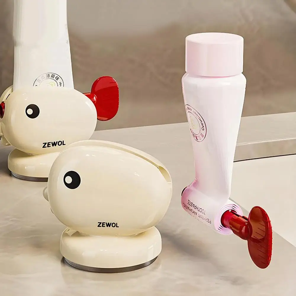 Cute Rotary Paste Dispenser Toothpaste Seat Holder Suction Cup Whale Toothpaste Squeezer Toothpaste Holder Bathroom Accessories