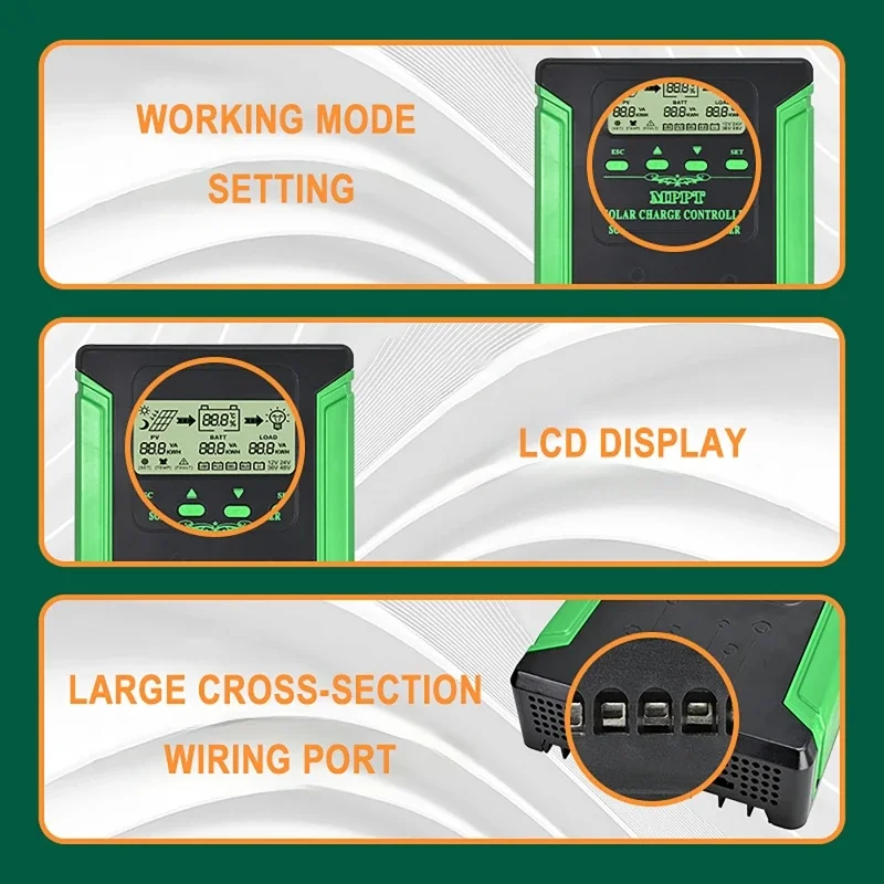 12V/24V/36V/48V WIFI MPPT Solar Charge Controller 40/50/60A Solar Panel Battery Regulator LCD USB for Lifepo4 Lead Acid Lithium