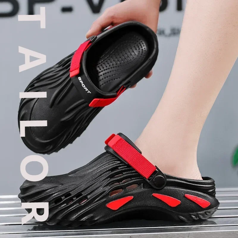 

Новые летние мужские сабо, тапочки, мужская садовая обувь, трендовые сандалии на платформе, мужские шлепанцы для отдыха, дышащая обувь, большие размеры 46 47