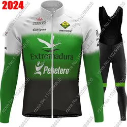 Extremadura - Pebetero 2024 Cycling Jersey Set Long Sleeve Spanish Winter Summer Green  Clothing Suit MTB Bike Road Pants Bib