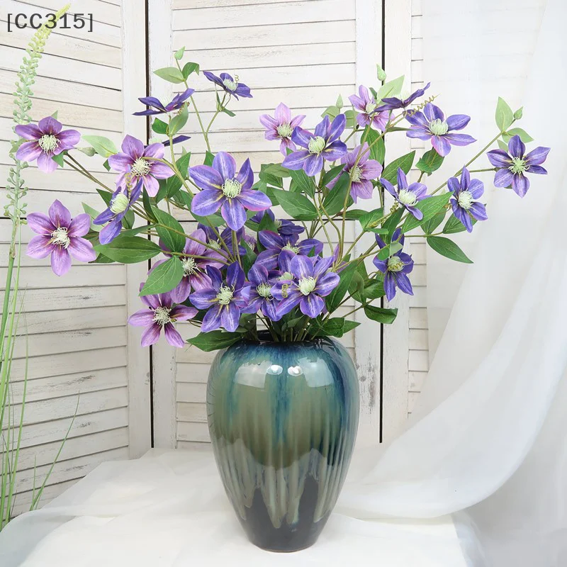 Simulation Clematis Fake Flower Roses Easy To Care And Feel Realistic For Wedding And Home Decorations Valentine's Gift