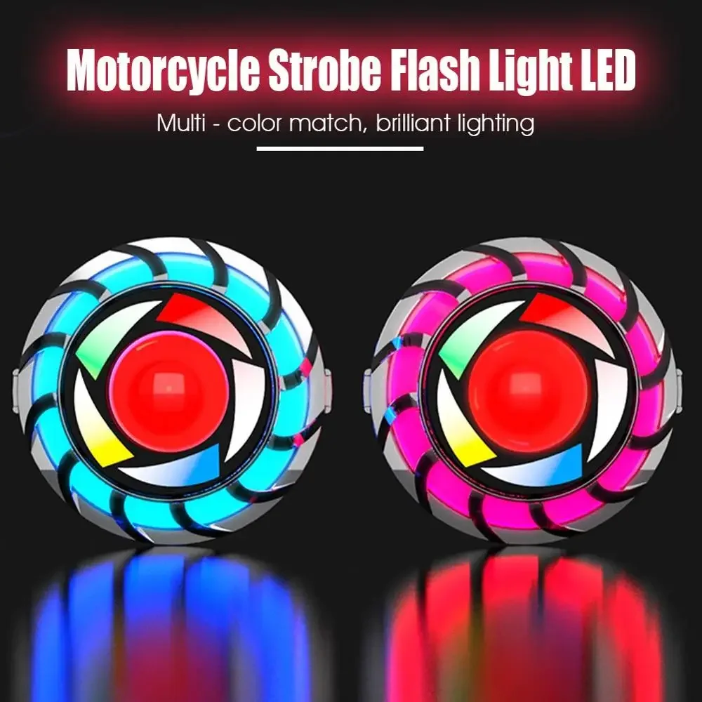 Universal Motorcycle Lights Strobe Flash Light LED Motorbike Brake Rear Lamp Taillight Two Ring Colorful Motorcycle Style