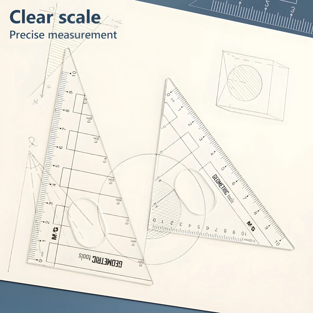 M&G Compass Set Ruler Measurement Set Learning Professional Multifunctional Drawing Tool Set Ruler and Ruler 8 pcs Set