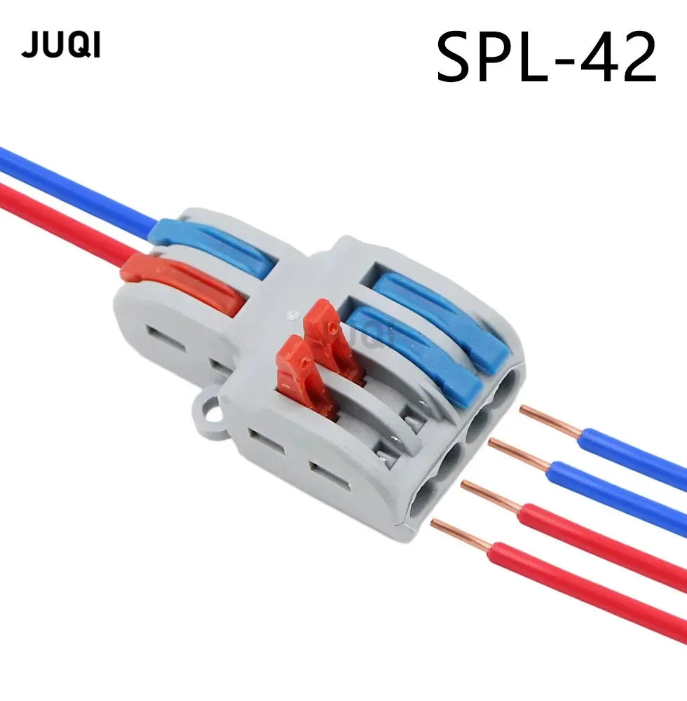 10/25/50/pcs Two in four out quick connector SPL-42 universal push in splitter butt joint lamp wire connector terminal