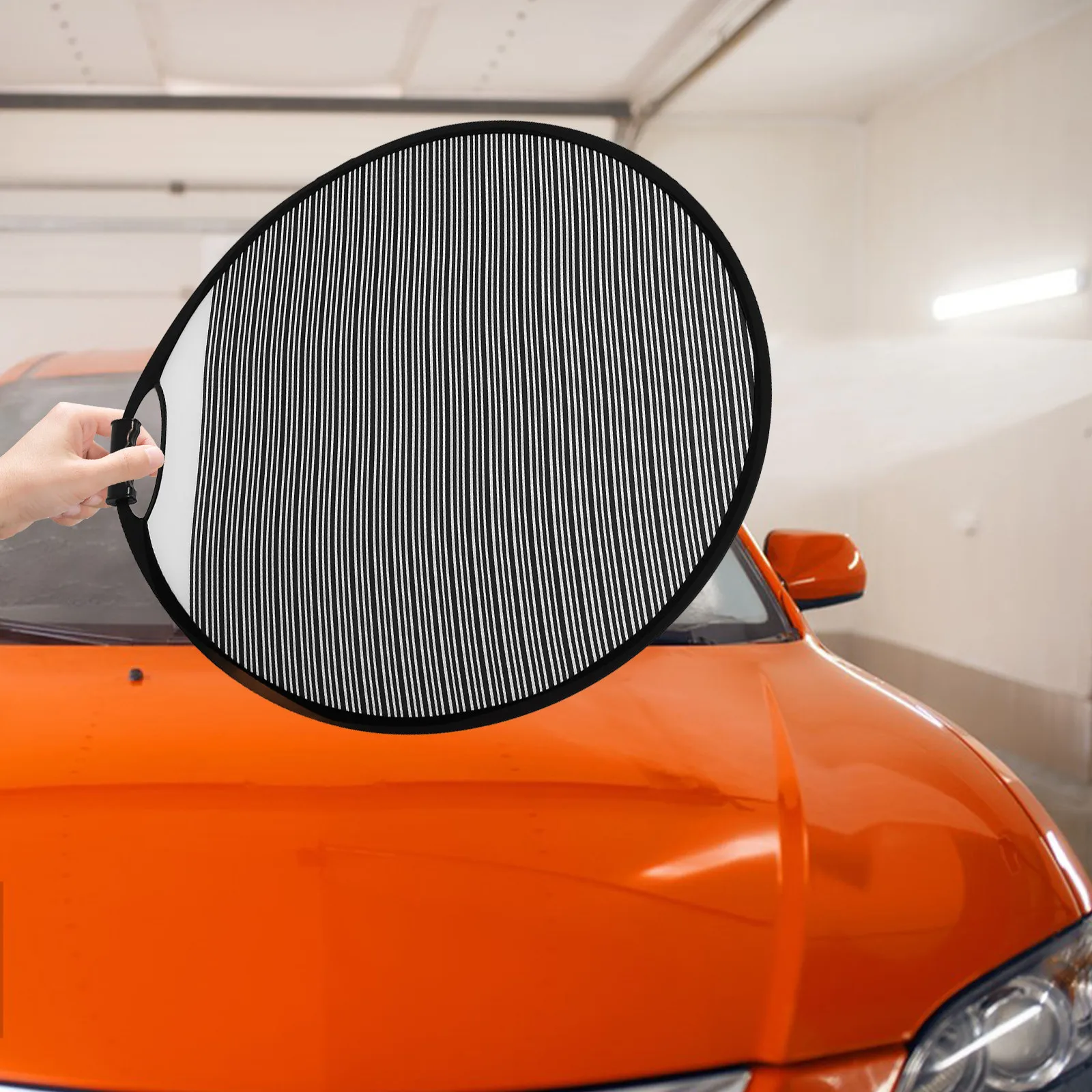 80Cm Half Screen Striped Reflective Board Foldable Portable Dent Detection Panel Car Dent Removal Tool Strip Line Reflector