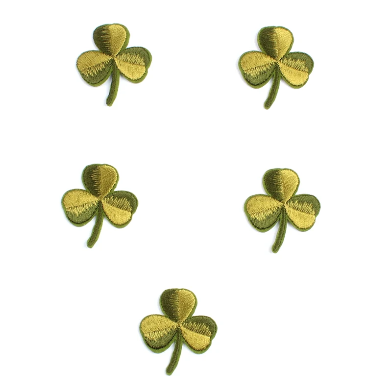 10pcs Embroidered Clover Patches Iron On Leaf Stickers Sew On Hats Shoes Clothes Patch DIY Shirts Pants Bags Badge Appliques