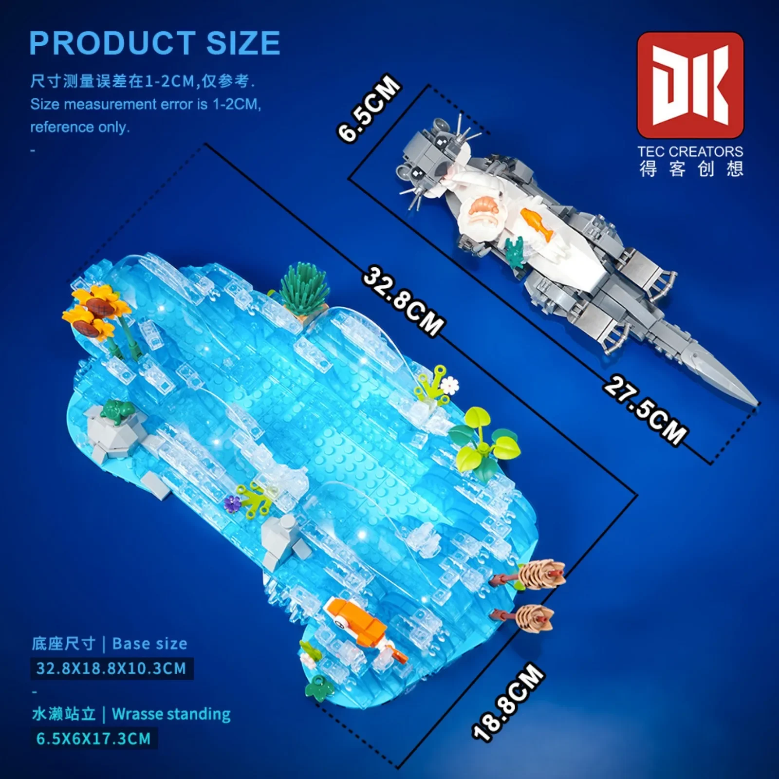 

963 шт. DK6029 MOC, милые выдры, играющие в воде, мини-строительные блоки, модель, креативные кирпичи, украшение для сцены «сделай сам», подарок для детей и взрослых