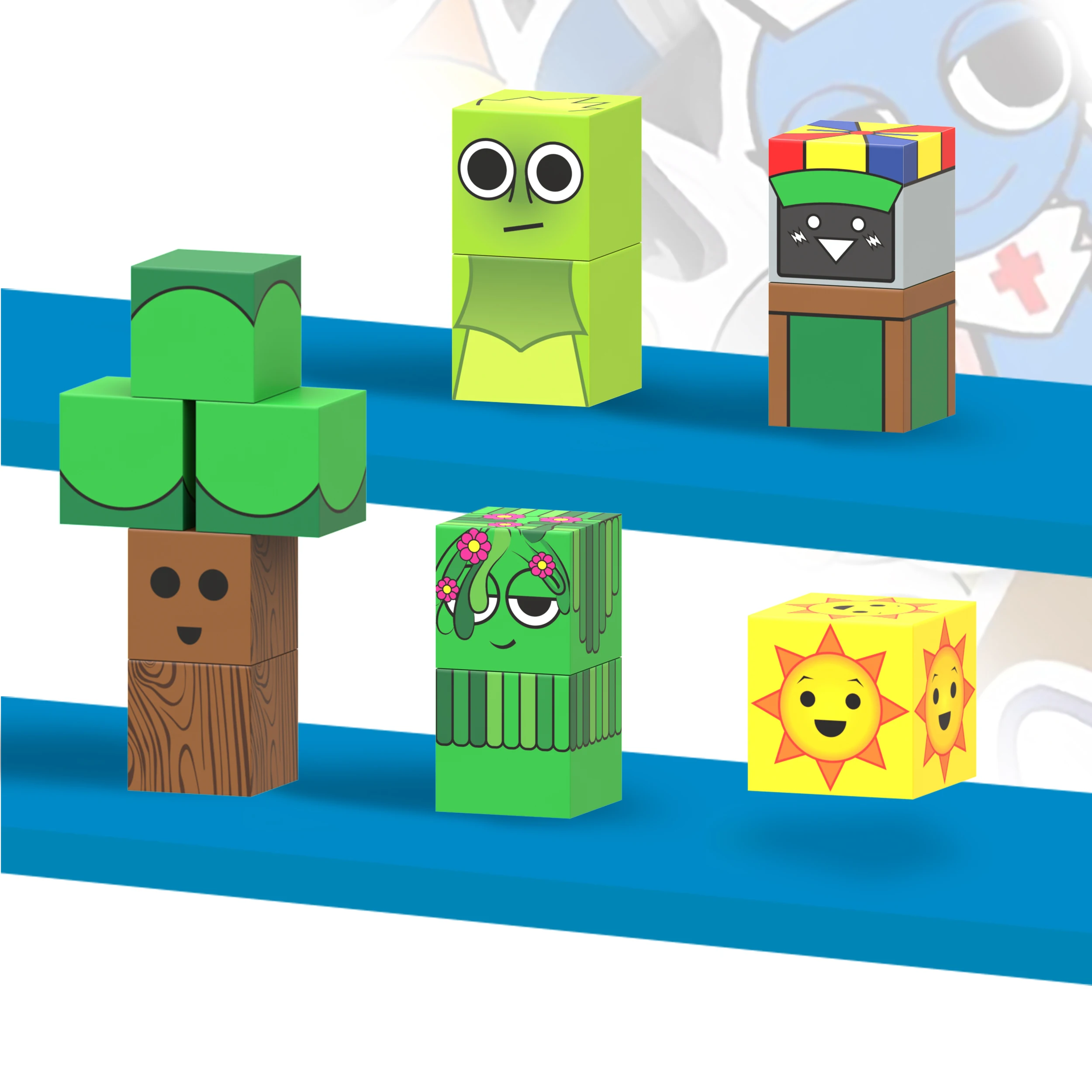 DIY 신제품 스프룽키 창의적 리듬 박스 자석 블록 감각적 쌓기 장난감 어린이 생일 선물