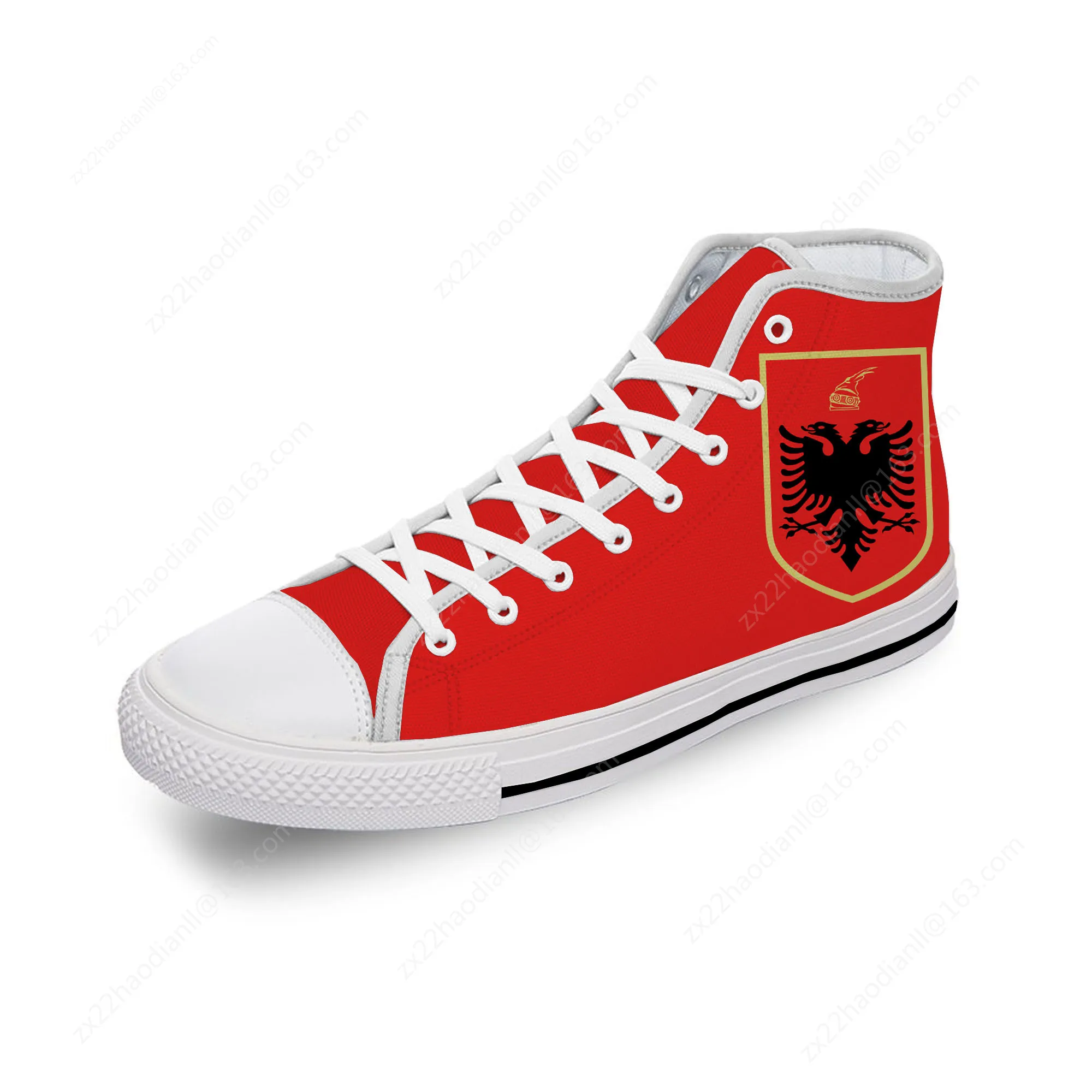 Albania Flag Eagle High Top Sneakers Mens Womens Teenager Casual Shoes Canvas Running Shoes 3D Print Breathable Lightweight shoe