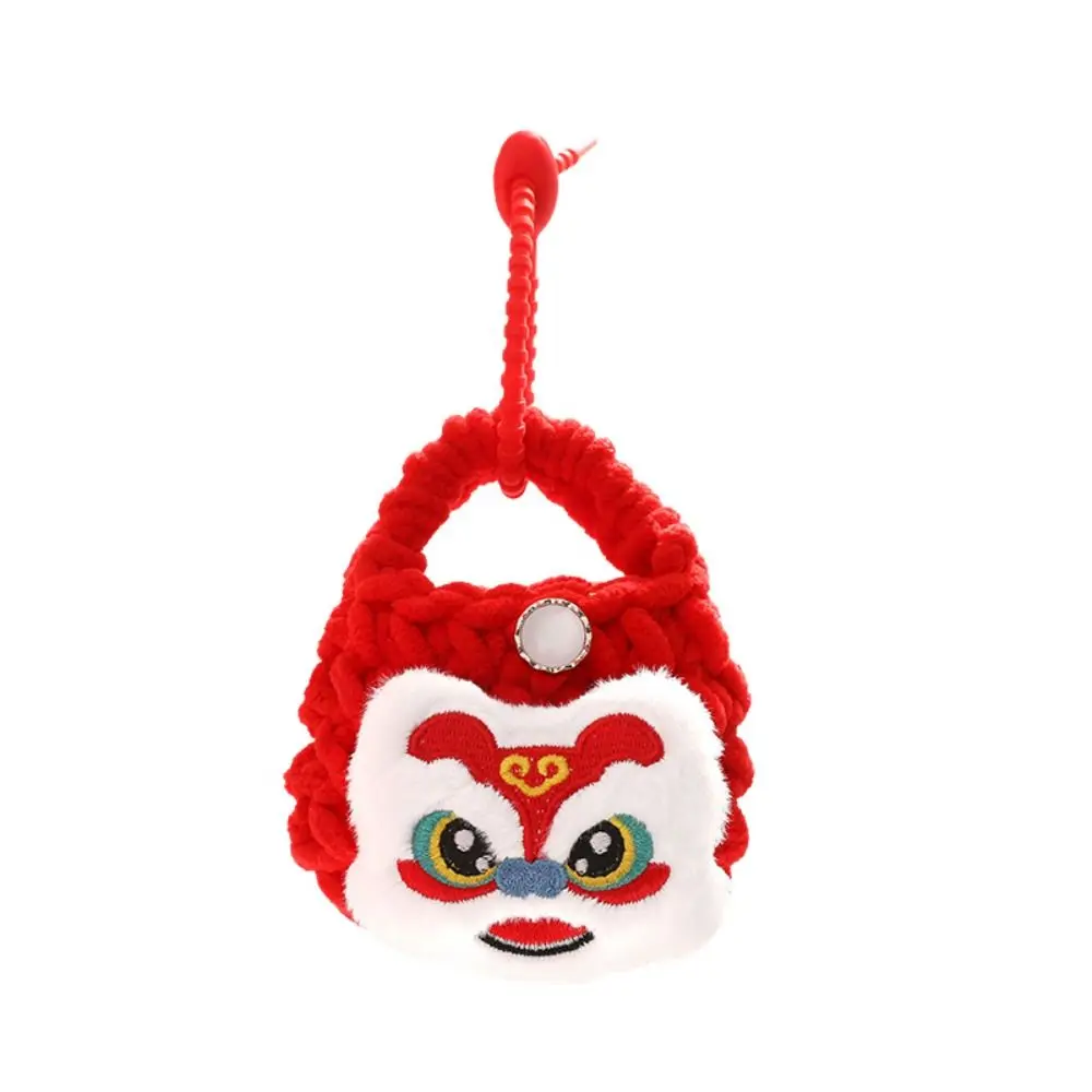 Creative Knitting Water Dolphin Headset Bag Cartoon Brown Bag Keychain Red Bag Small Pendant Gift