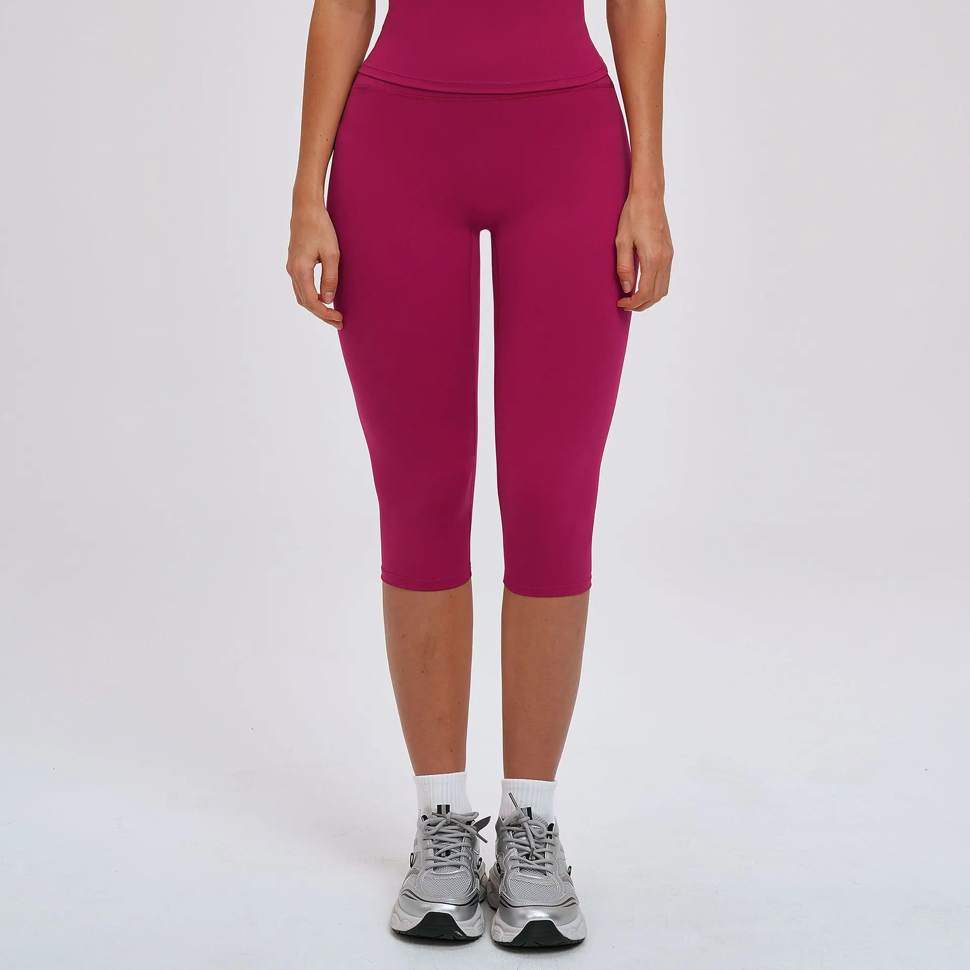 Yoga Pants Women Cropped Pants Sports Pants Fitness Leggings Tights Breathable Quick-drying High Waist Running Workout Pants image 6