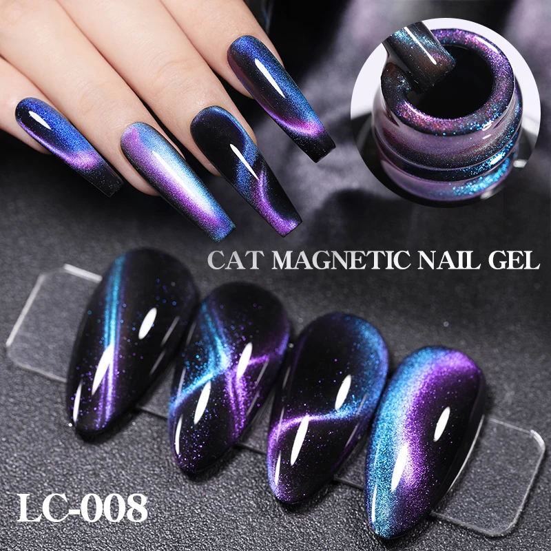 LILYCUTE 7Ml 9D แมว Magnetic Gel เล็บเลเซอร์แม่เหล็กกึ่งถาวร Soak Off UV LED เล็บสำหรับเล็บ art เจลเคลือบเงา