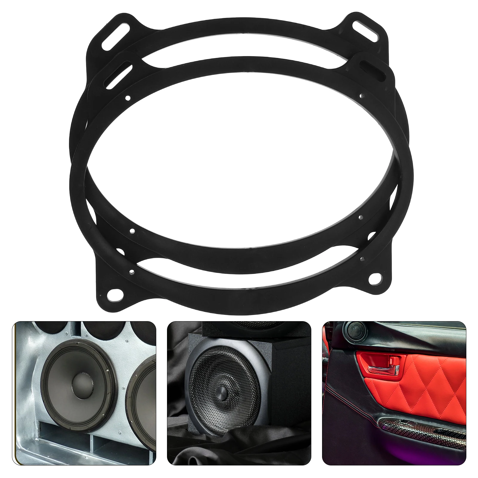 

2pcs Black Plastic Speaker Spacer Ring Fit Horn Gasket Adapter Bracket Car Door Vehicle Accessories Sound Improvement Durable
