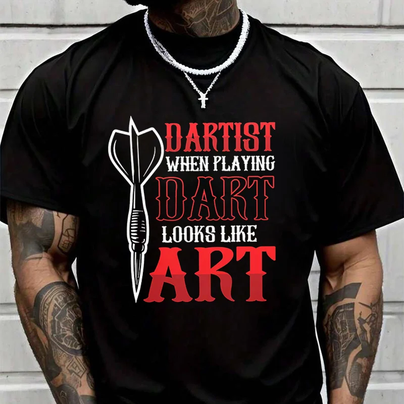 

Summer DARTIST WHEN PLAYING DART LOOKS LIKE ART T-Shirt Men Women Loose Breathable Quick Drying Short Sleeved Sports TShirt