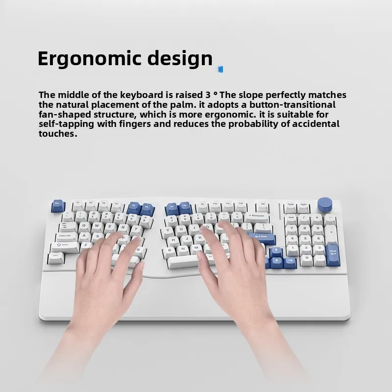 FEKER Alice98pro Mechanische Tastatur Alien Ergonomisch 3 °   Slope Hot-Swap-fähiges RGB mit Handunterstützung, individuelle Gaming-Bürotastatur