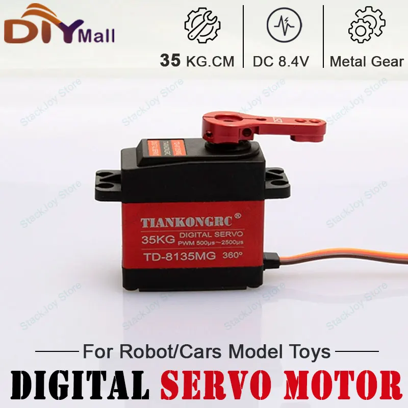 

TD-8135MG 35KG Coreless Digital Servo 360° Adjustable Waterproof High-Torque Metal Gear for RC Car Boat Helicopter Robot
