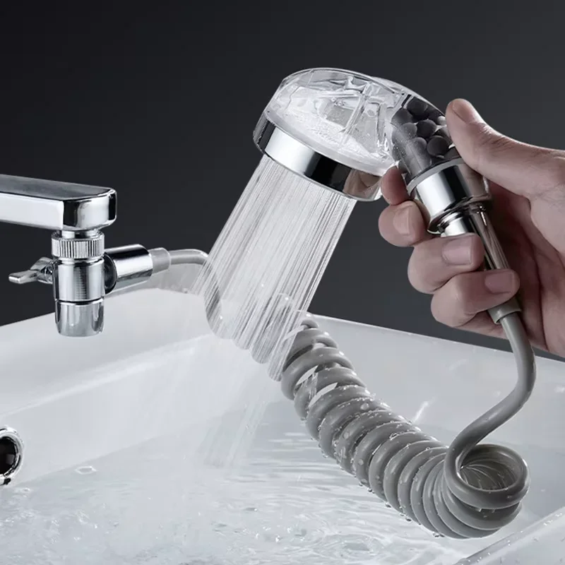 

Shower faucet external washbasin swimming pool shampoo shower extender bathroom hand washing shower booster nozzle kit Bidet