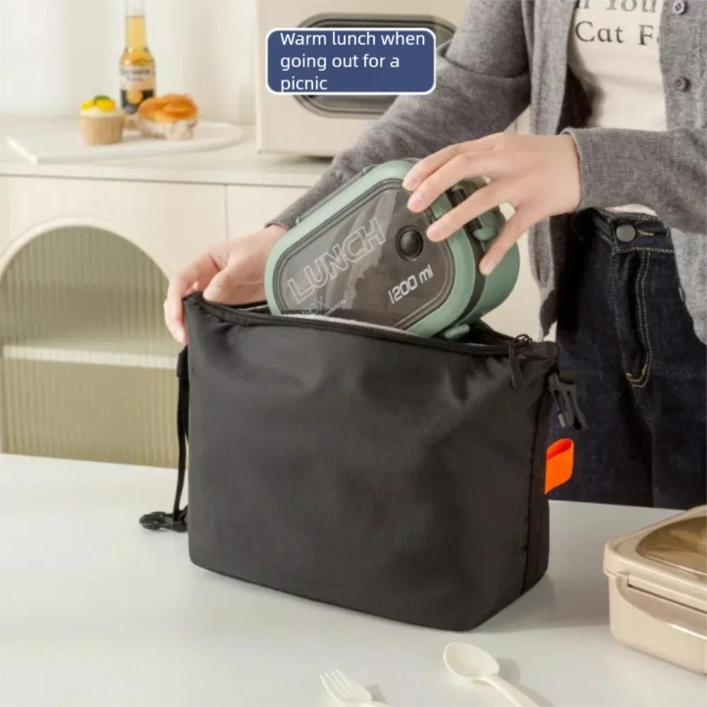 Hand Carrying Insulated Lunch Bag Large Capacity Foldable Lunch Box Bag Simple Design Aluminum Foil Storage Bag Student