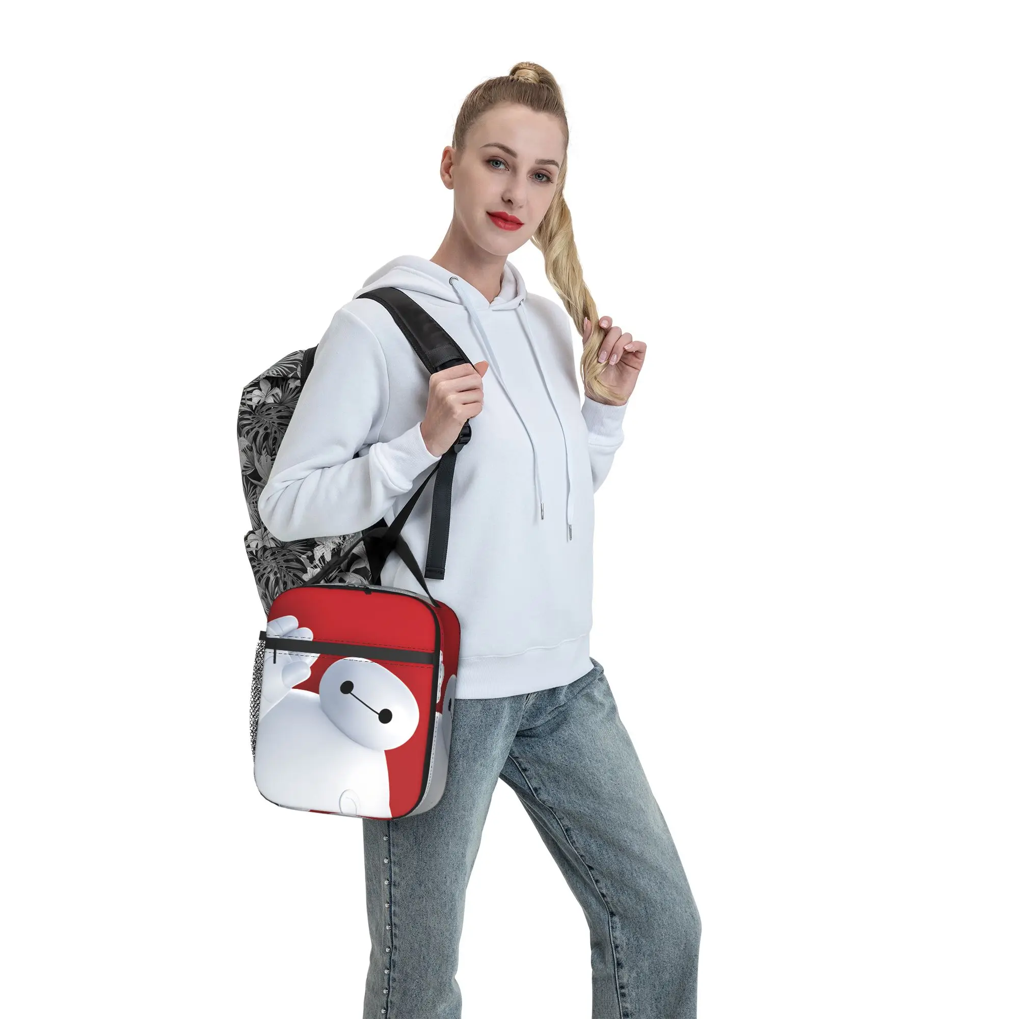 Big Hero 6 Baymax Lunch Bag Office Tragbare Thermo-Tragetaschen für Mädchen, wasserdichte Designer-Kühltasche – Detail 7