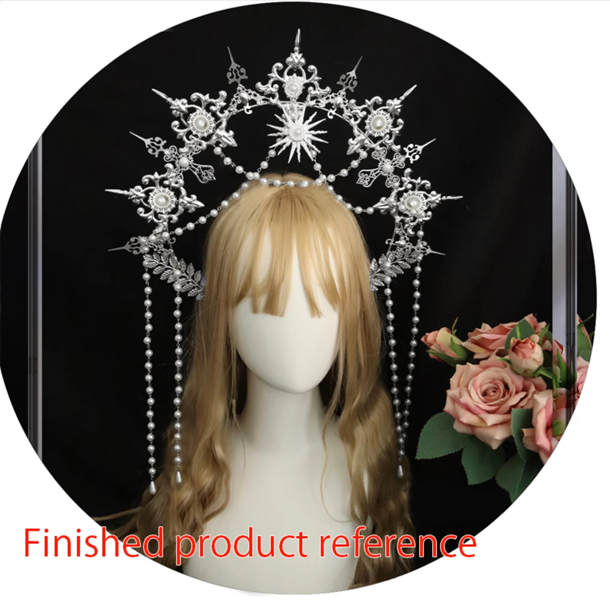 DIY Non finished products Halo Crown Headpiece Angel Feather Wings Halloween Women Hair Accessories  Bride Headwear KC Tiaras