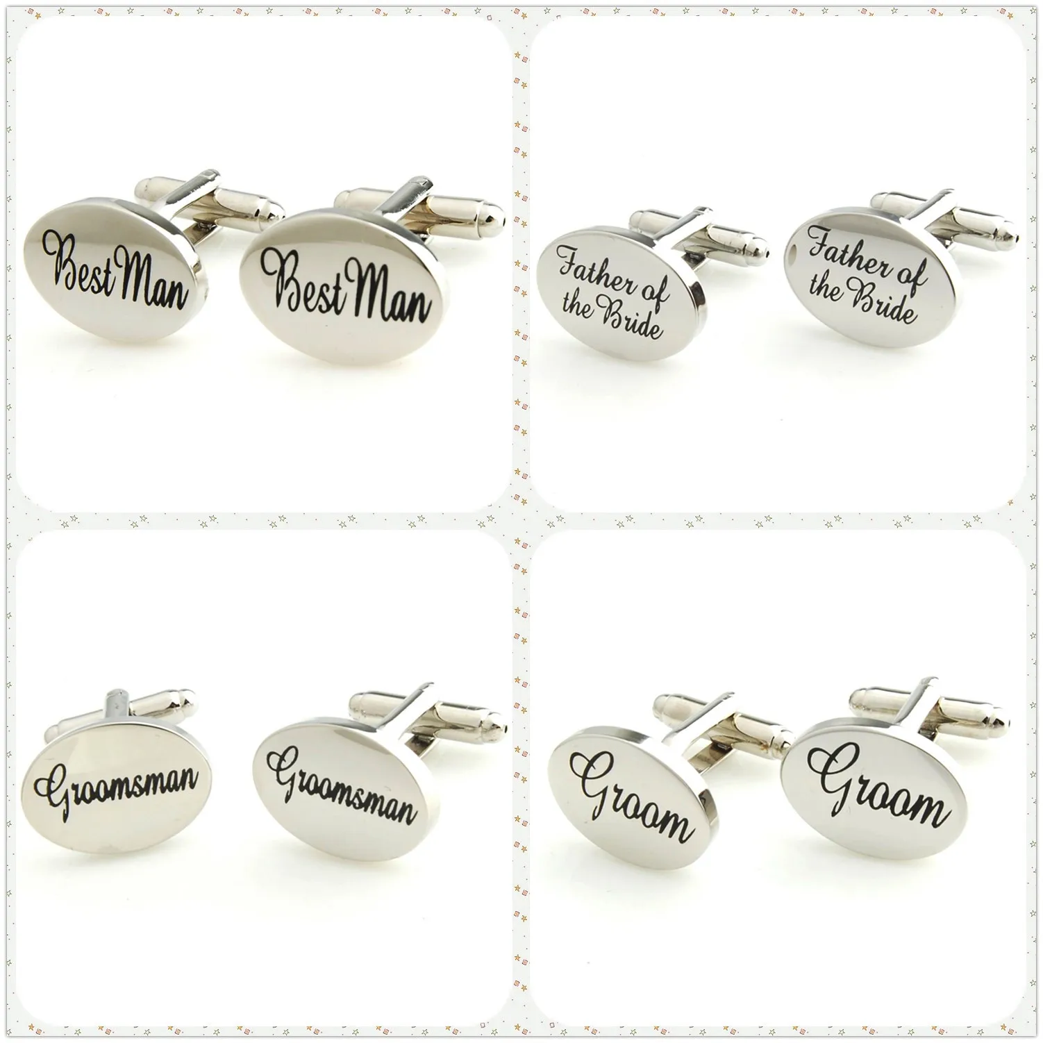 4 Styles TZG Fashion Wedding Cufflinks Men Cuff Links BEST MAN GROOM GROOMSMAN FATHER BRIDE 1 Pair