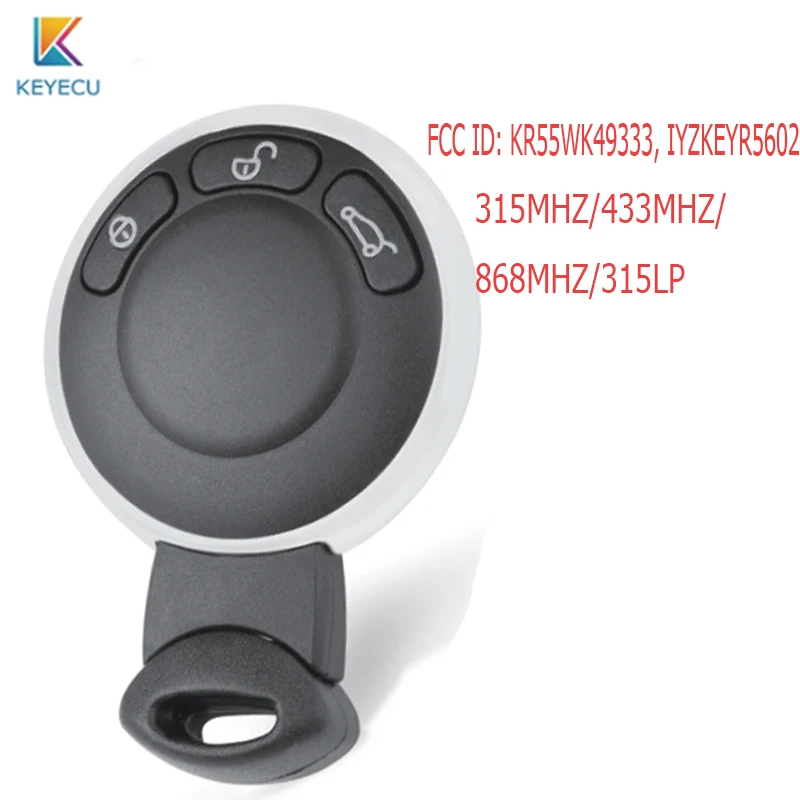 

IYZKEYR5602 CAS3 System Smart Remote Key Fob Replacement 3 Button ID46 Chip 315LP/315/433/868MHZ For BMW Mini Cooper 2006-2014