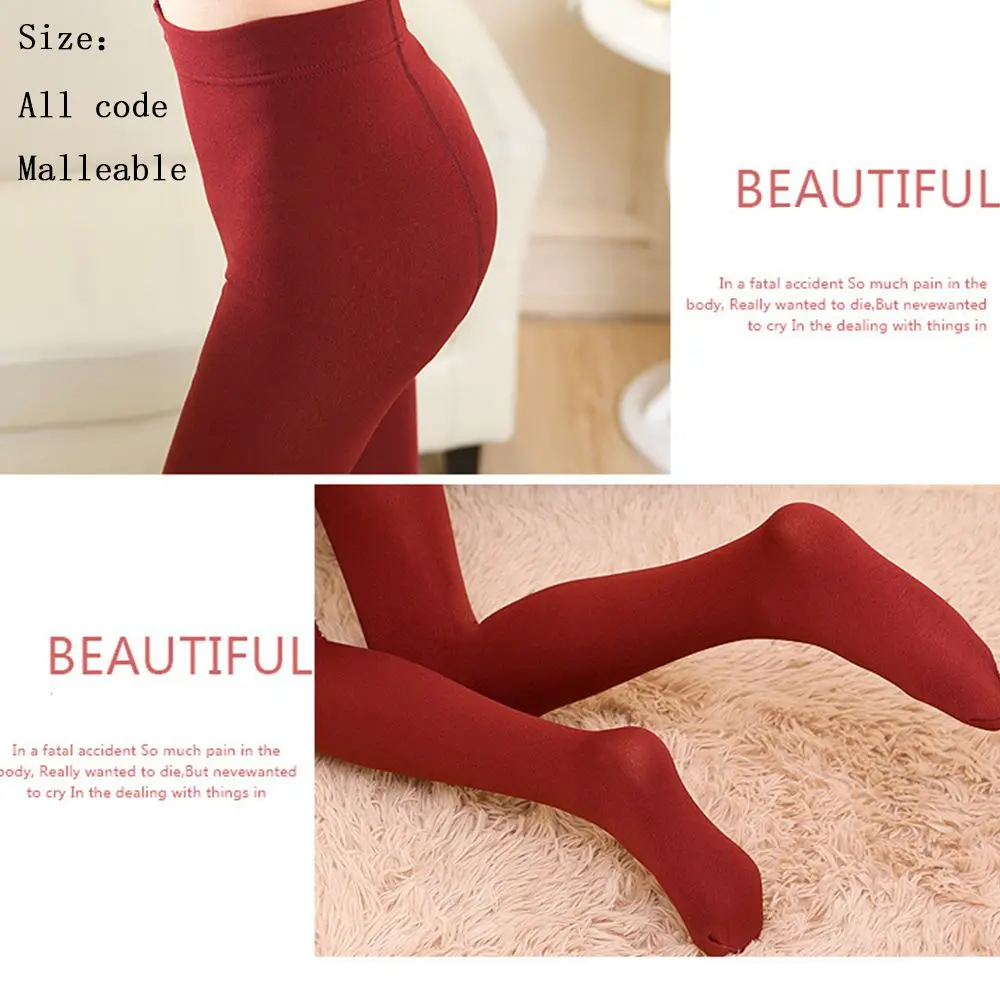 Thick Thermal Full Hosiery Winter Clothing Accessories Women\'s  Pantyhose Full Foot Tights Pants Fleece Leggings