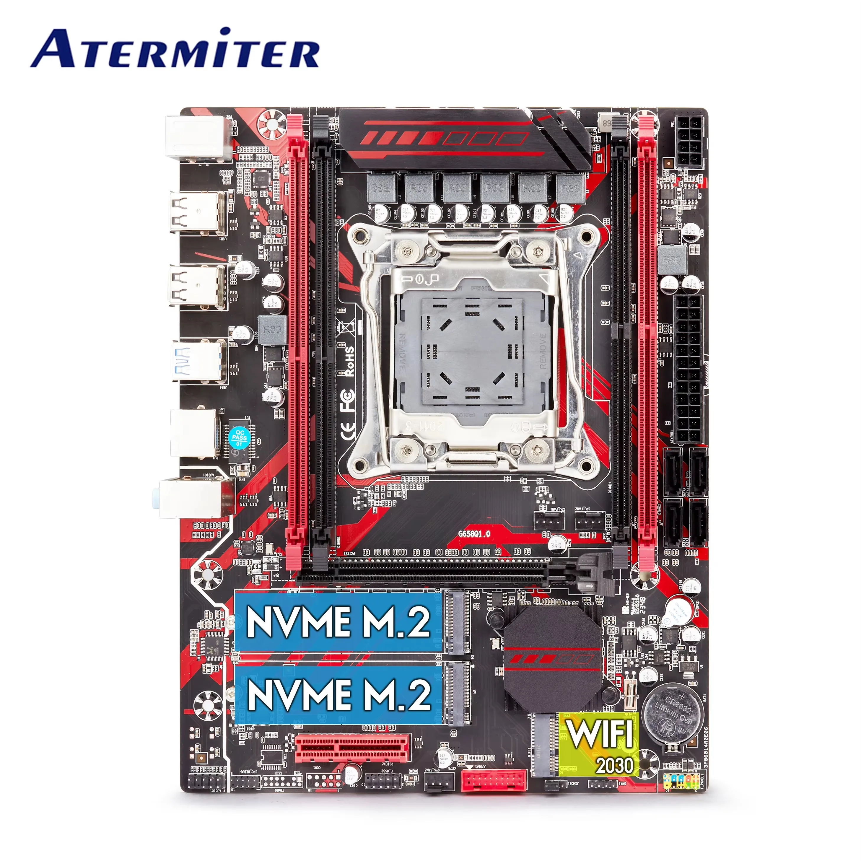 Atermiter X99 D4 Motherboard Set with Xeon E5 2690 V4 LGA2011-3 CPU 2690v4 2pcsX16GB = 32GB 3200MHz DDR4 REG ECC RAM Memory WIFI