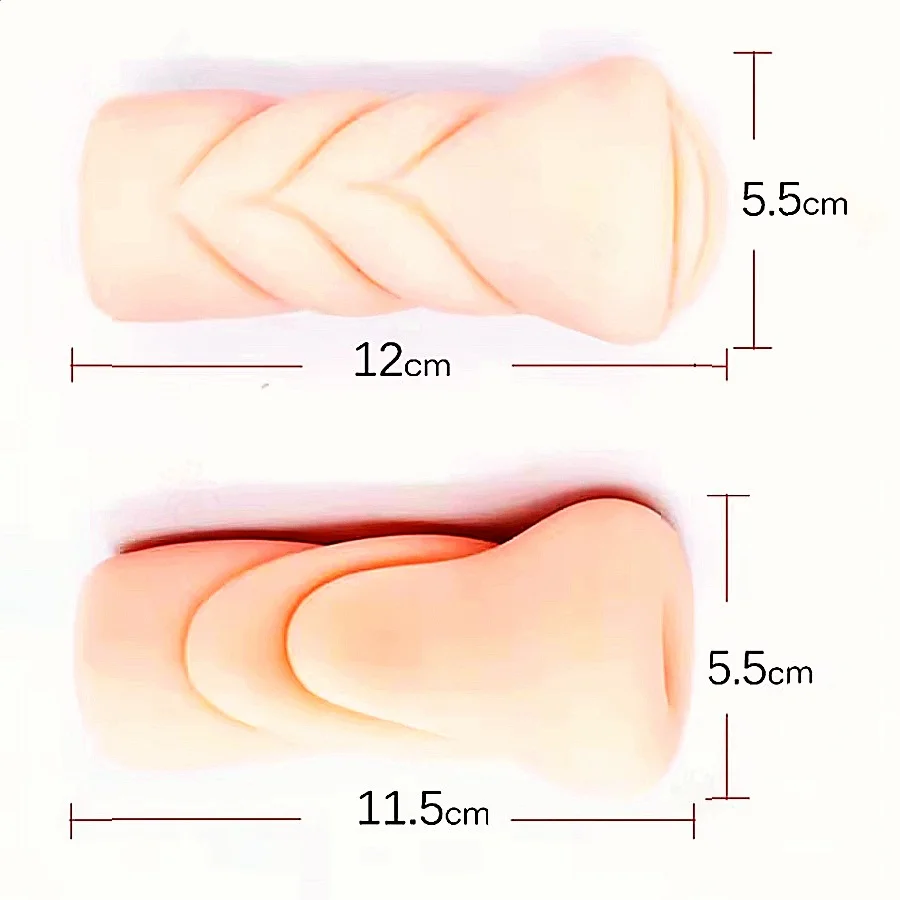 المهبل الشرج المزدوج دخول ذكر الاستمناء جيب كس الاصطناعي اللسان كوب الترا لينة مادة TPE قنوات متعددة الملمس #6