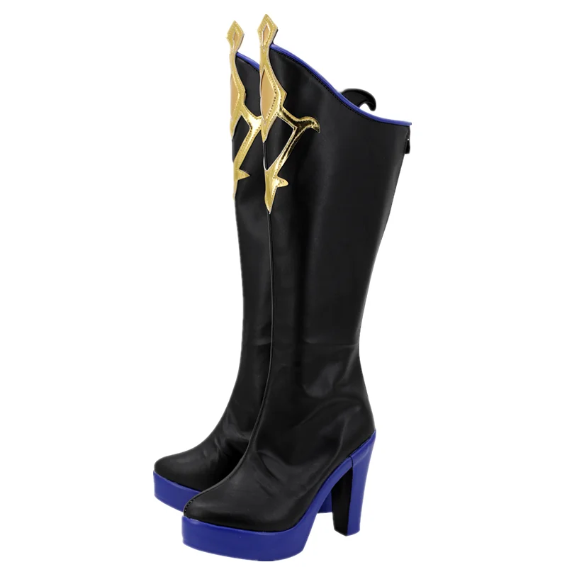 Genshin Impact Aether Cosplay Boots High Heel PU Shoes Halloween Cosplay Prop Custom Made