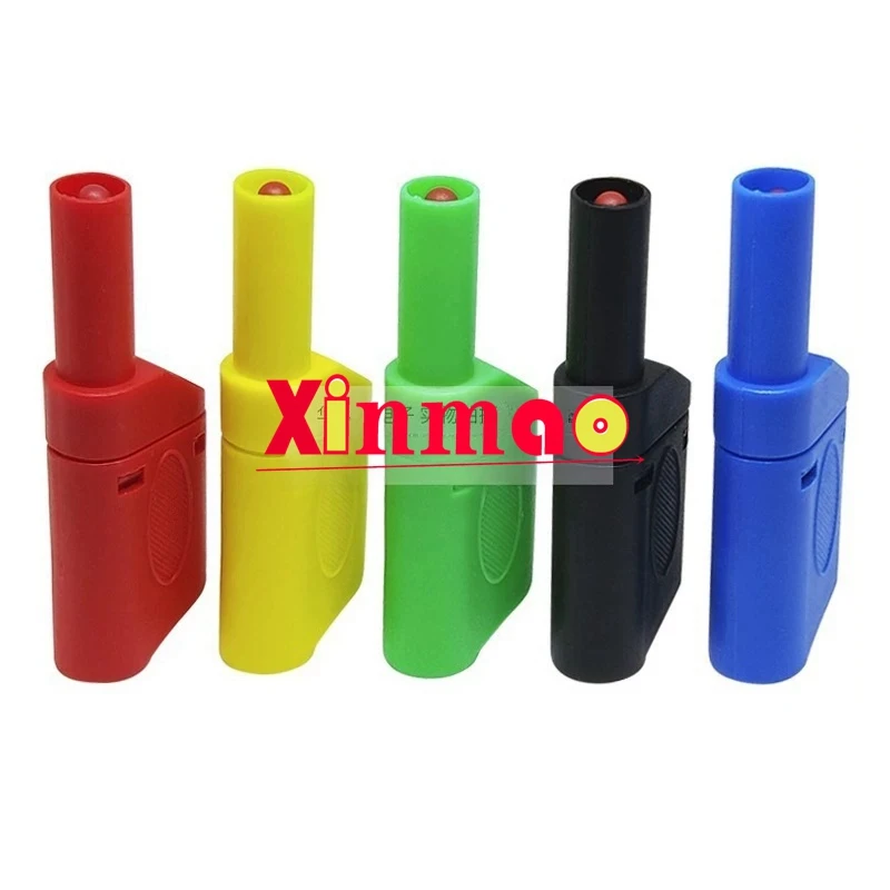 5pcs 32A high current 4mm safety sheathed high-voltage banana plug with stackable extension welding test head