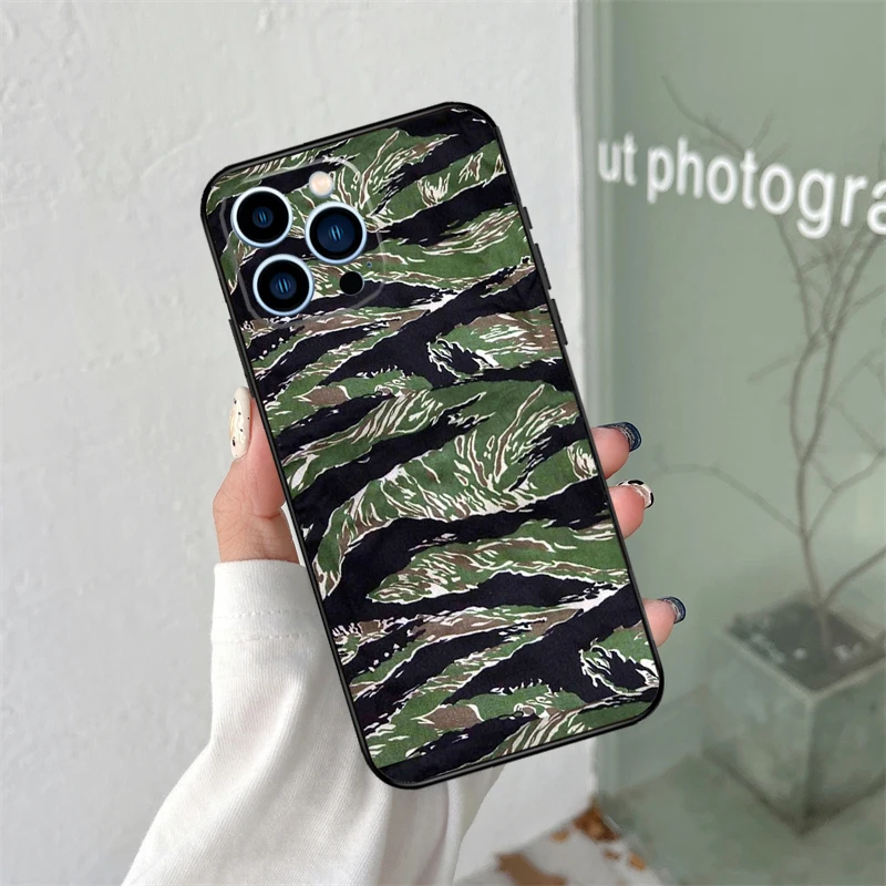 Humor Tiger Stripe Camo Camouflage Case For iPhone 14 Pro Max 11 Pro Max 12 13 Mini X XR XS Max Plus Phone Cover