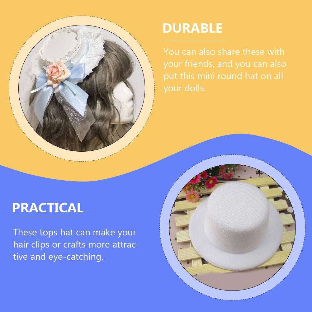 

4pcs Formal Hats Women DIY Tops Handmade Crafts Hair Clip Mini Round Pet Hair Clip Diy Tops Hats Accessories