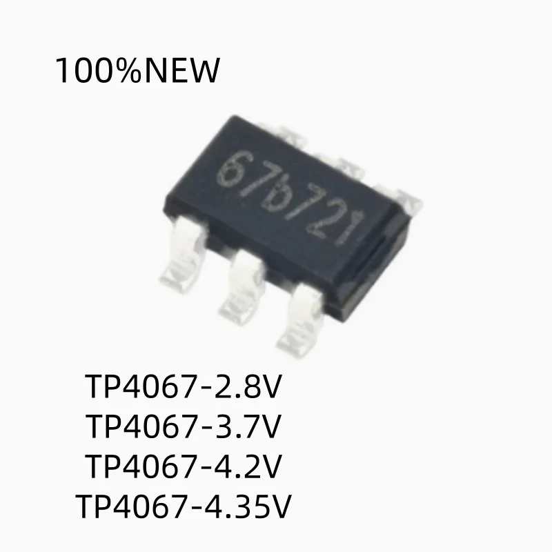 (50Pcs) 100% New Tp4067-2.8V Tp4067-3.7V Tp4067-4.2V Tp4067-4.35V Sot23-6 Power Adaptive Single Cell Lithium Battery Charger Chip